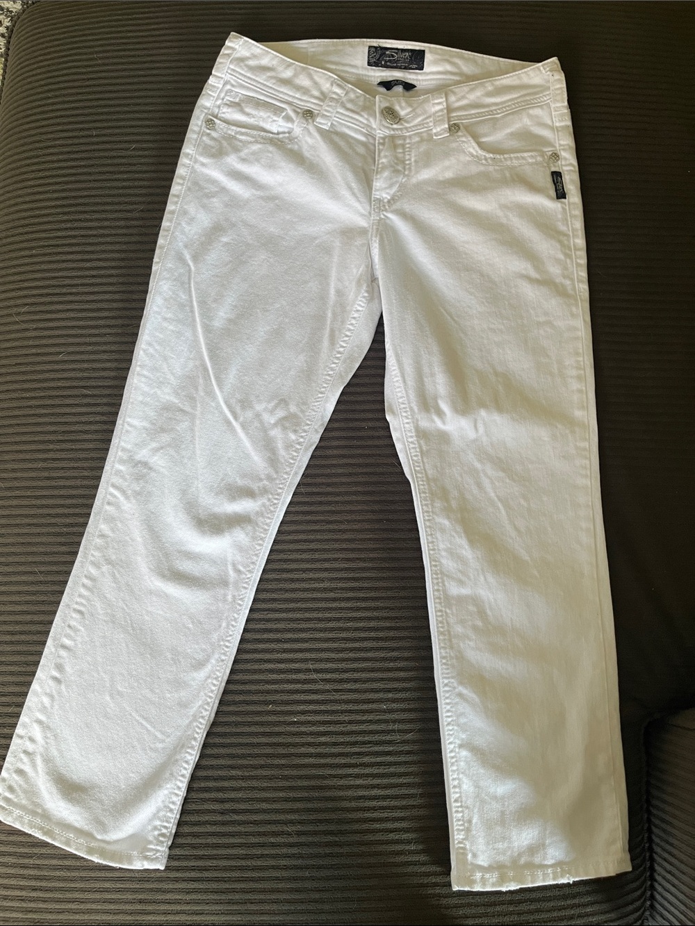 Silver Jeans White Straight Leg Women's Jeans/capri